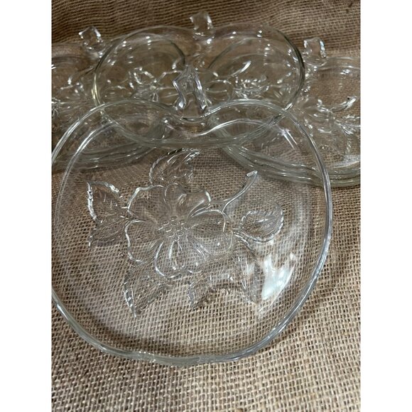 Set of 6 Vintage Apple Blossom Apple Shaped Glass Plates 8.5" Dinner Party Plate - Picture 5 of 5